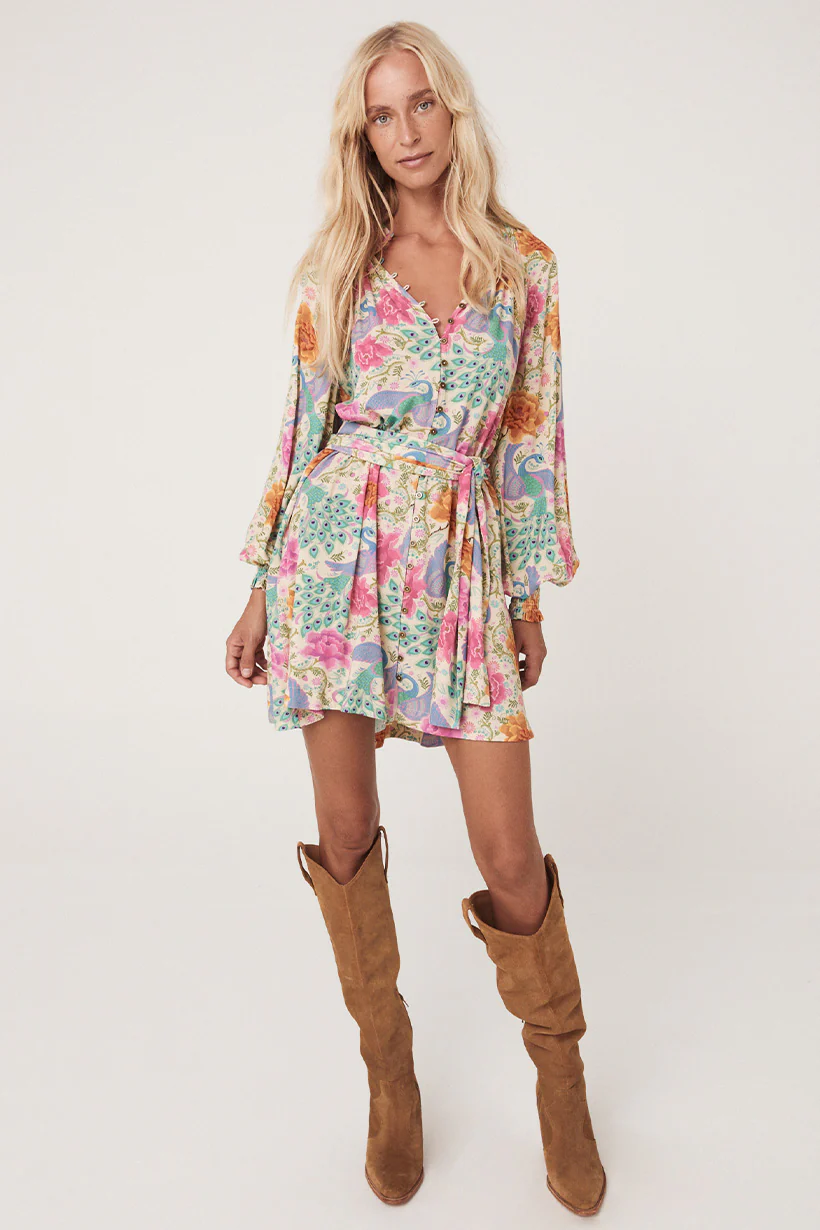 Bohème Button Through Mini Dress - Image 7