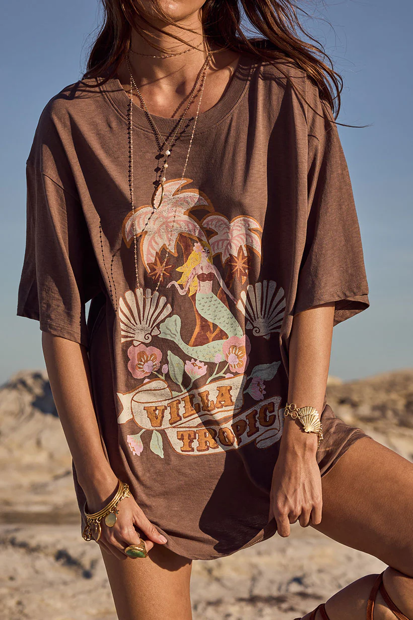 Villa Tropic Oversized Biker Tee - Image 4